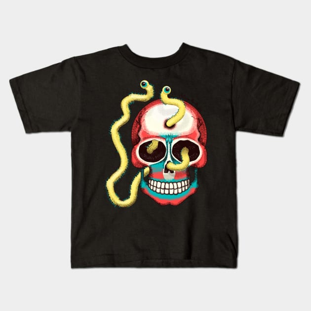 Day of the Dead Art. Skull. Halloween. Kids T-Shirt by PolinaPo